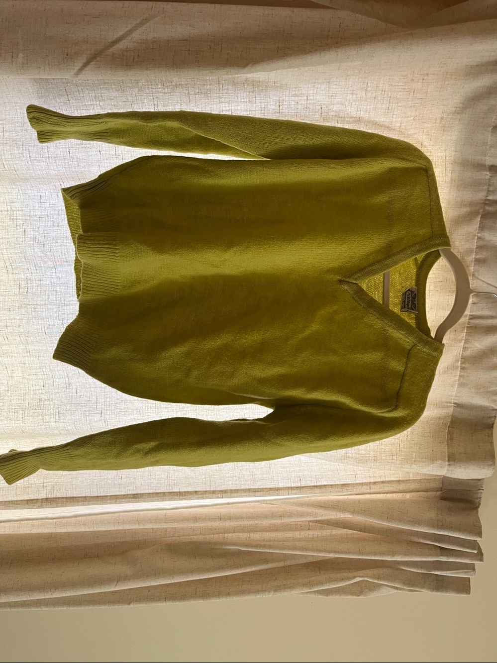 villager Light Lime V-Neck Women's Sweater